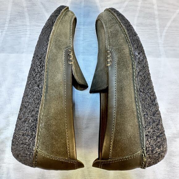 Lands' End Women's Loafers Crepe Sole venetian sz 8.5 M‎ Mocs Army Green 86366 - Picture 7 of 9